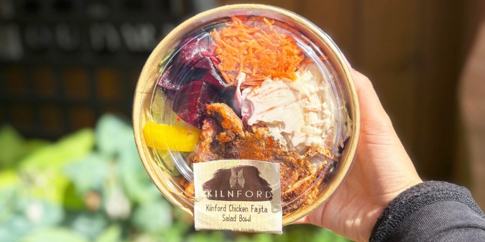 Prepared chicken fajita salad bowl from Kilnford Farm Shop
