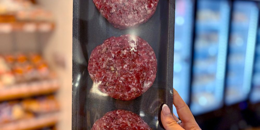Packaged wild boar burgers available at Kilnford Farm Shop