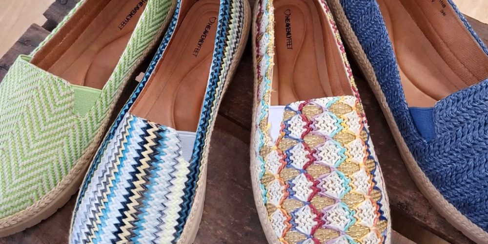 colourful shoes in various patterns and textures